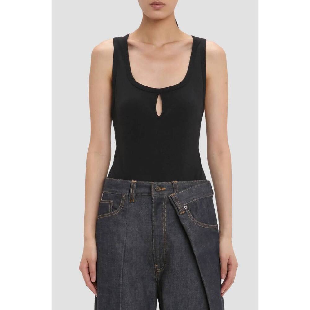NEW VICTORIA BECKHAM split tank top in black